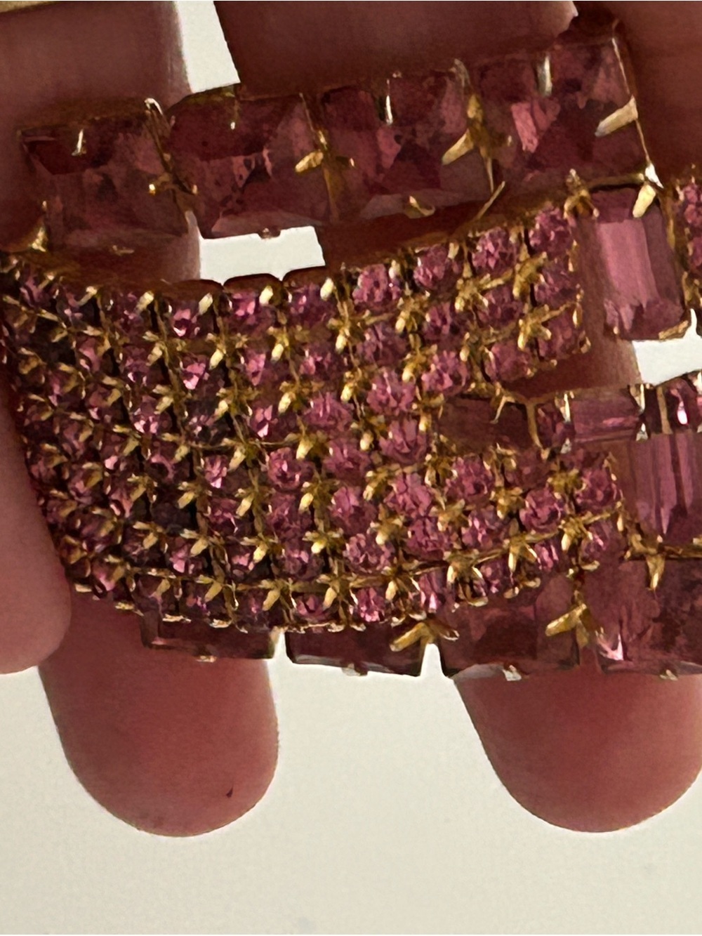 Pink Crystal Statement Brooch- Gold Setting vTG - Picture 3 of 9